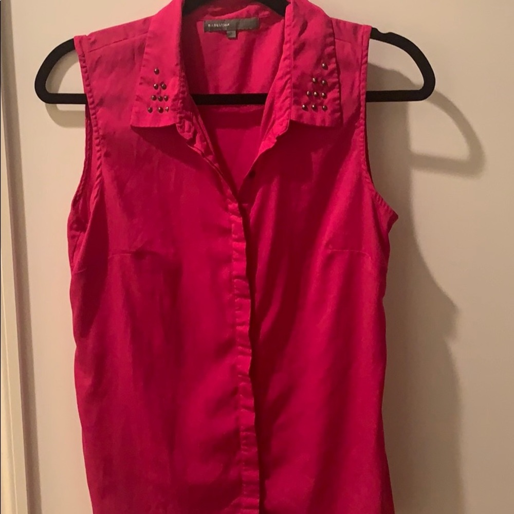 Hot pink button up tank